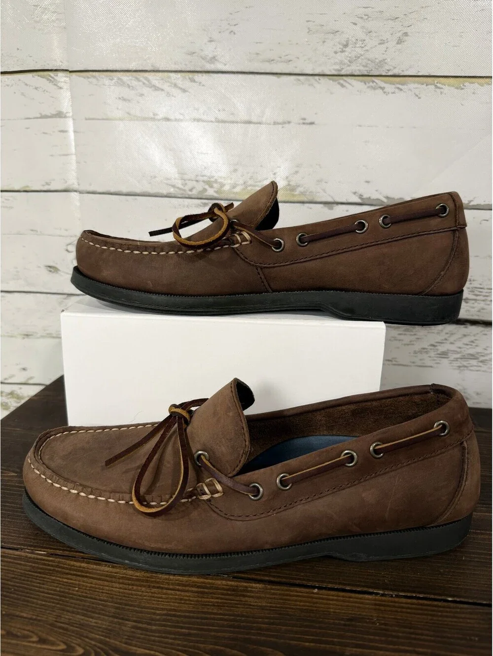 G.H. Bass & Co. Camp Moc Brown Suede/Leather Men's Size 10.5